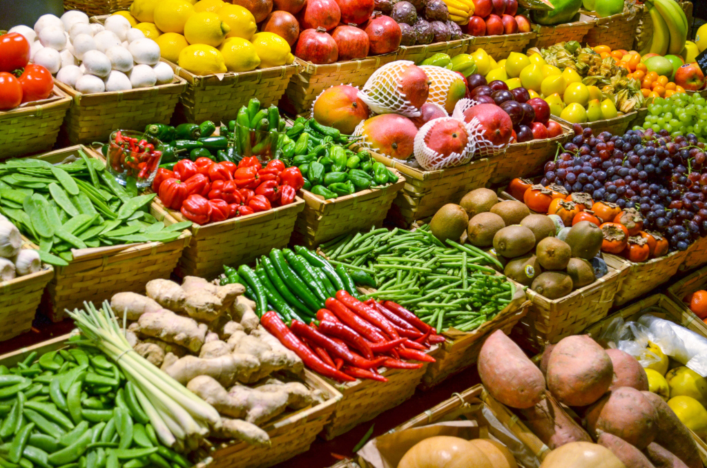 Obst und Gemüse im Supermarkt
