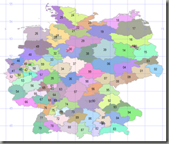 the resulting spatial data is now joined together at postal code region level 2 digits