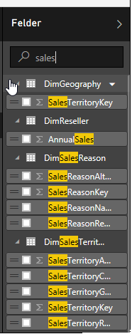 Power BI - Suchen in Attributen