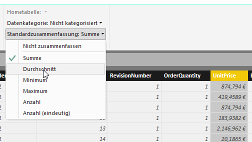 Power BI - Standardgruppierungen für Spalten einrichten