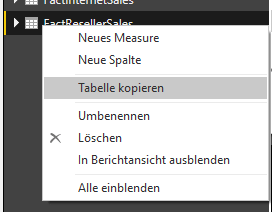 Power BI - Tabellen in die Zwischenablage kopieren