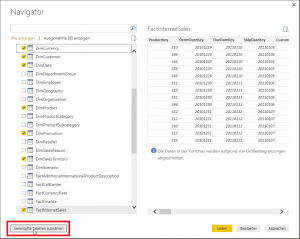 Power BI - Verknüpfte Tabellen auswählen