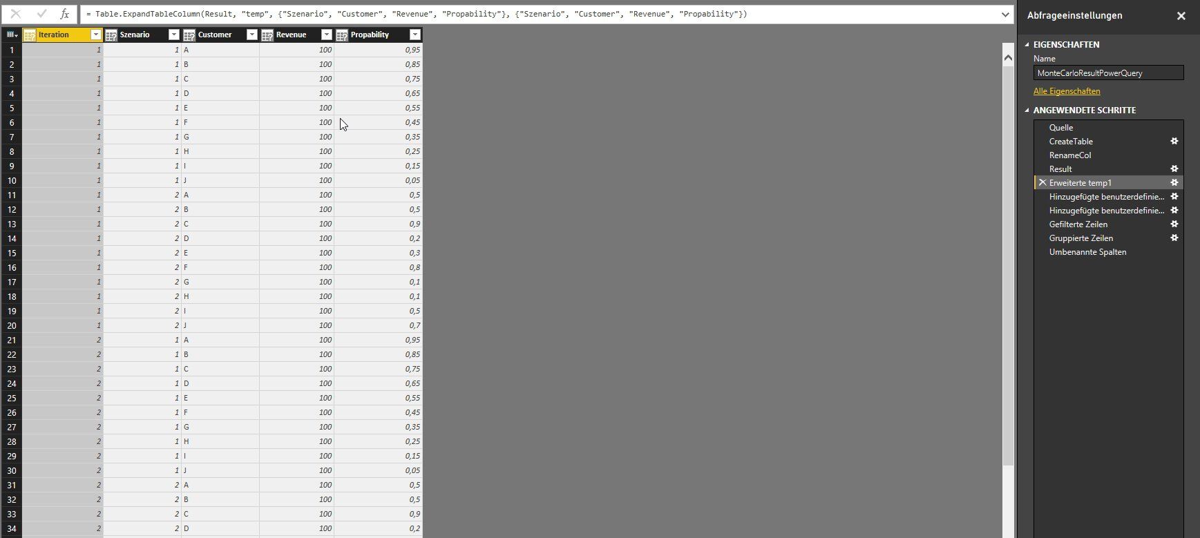 Monte Carlo Simulation - Generate x Monte Carlo Runs by using M