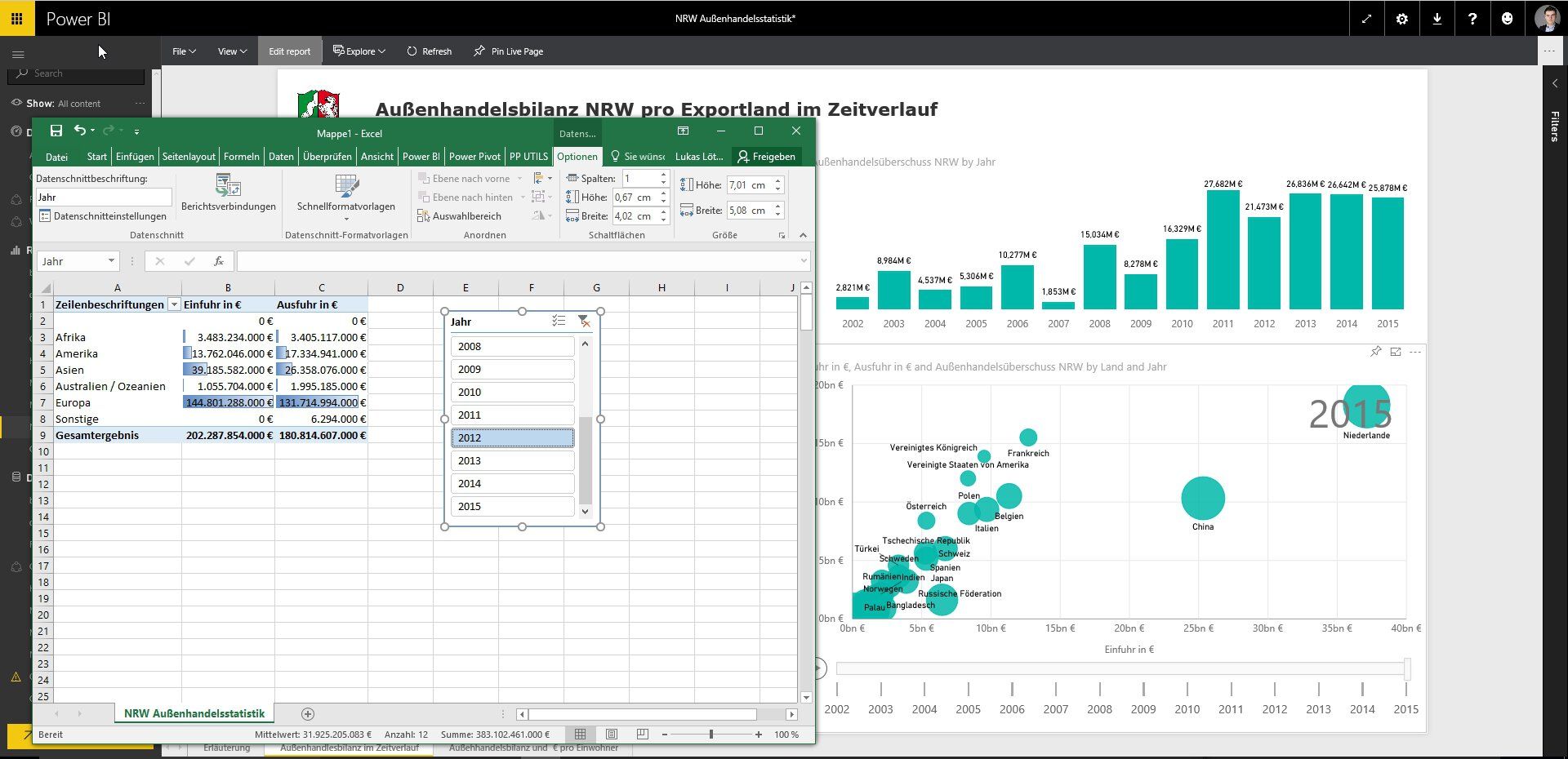 Analyse in Excel