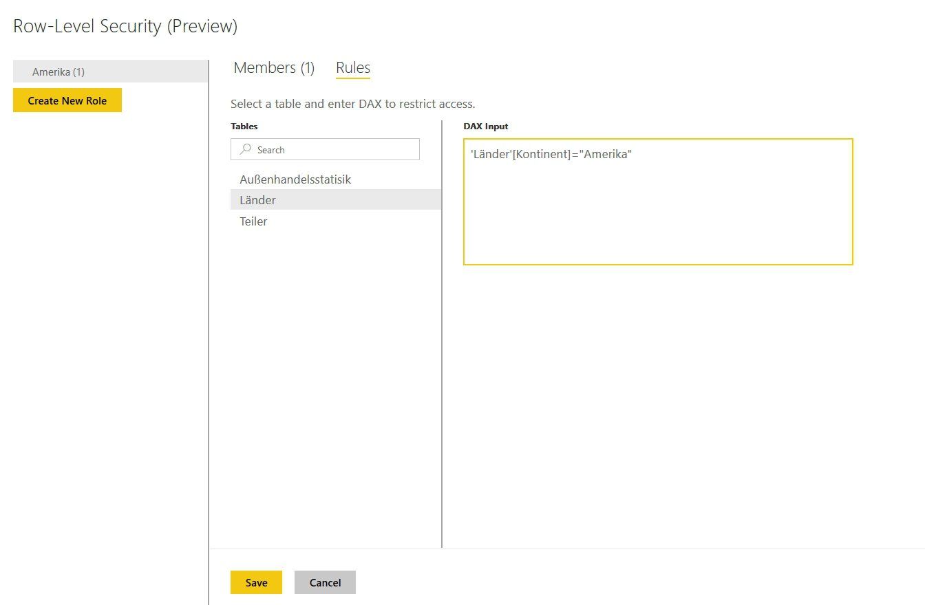 Row-Level-Security Config Page