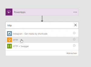 HTTP Schritt hinzufügen