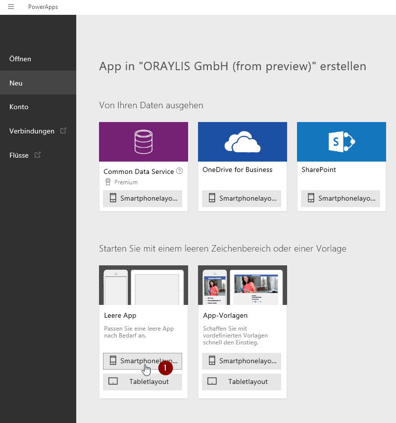 PowerApp im Smartphone Layout