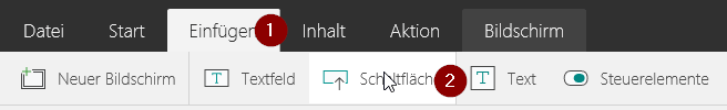 Einfügen einer Schaltfläche