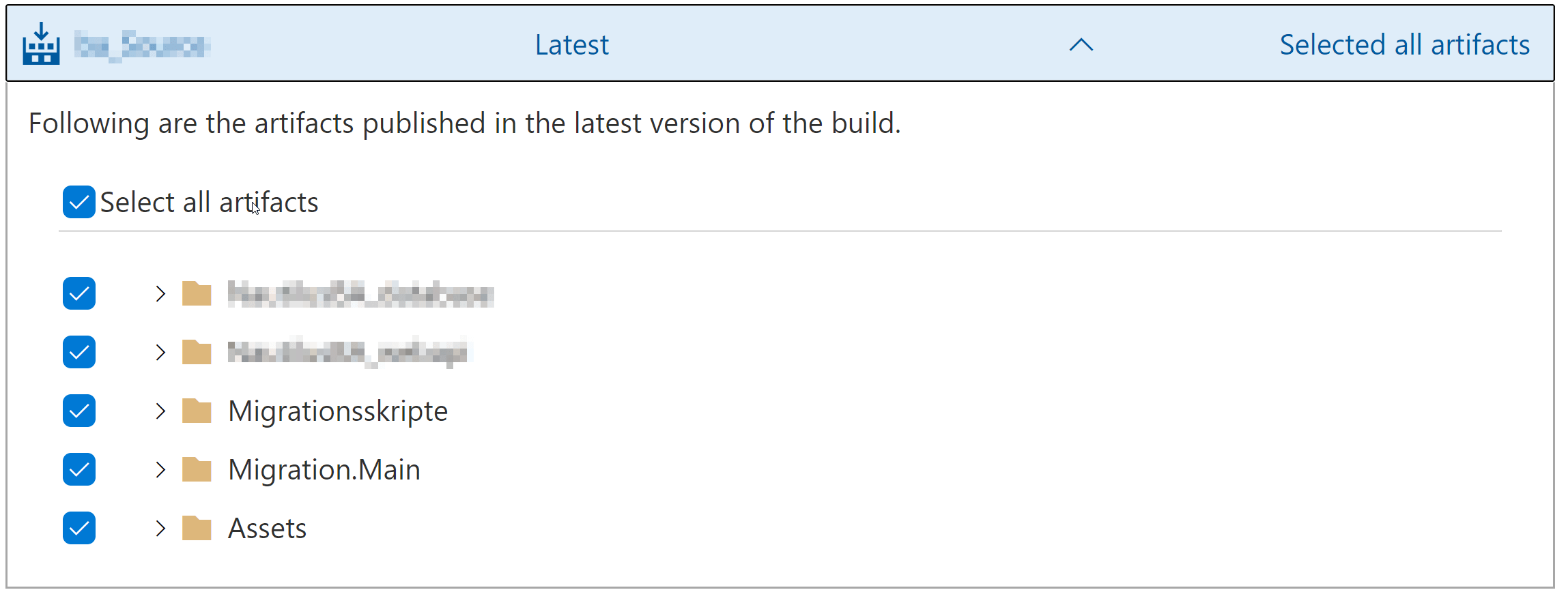 Neu erstellte Artefakte werden iüber Azure DevOps dem Agent Job hinzugefügt.