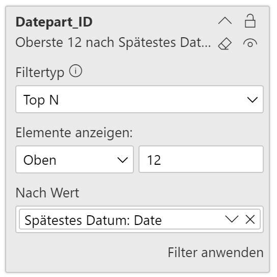 Festlegung der Balkenanzahl im Filterbereich in Power BI.