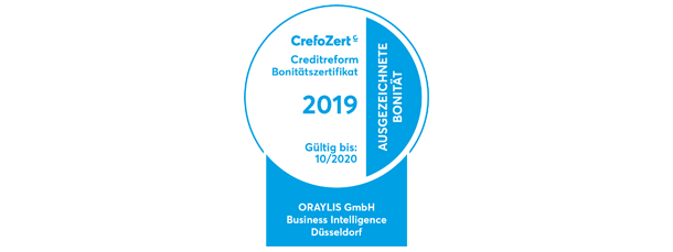 Zertifizierung der Creditreform für das Jahr 2019.
