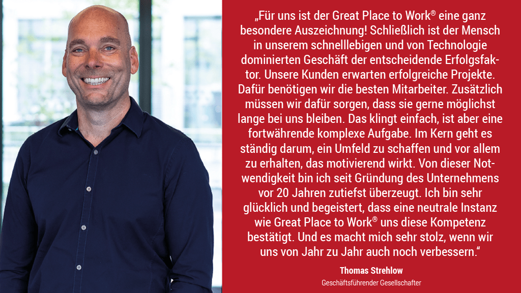 Statement von Thomas Strehlow zur erneuten Auszeichnung durch Great Place to Work