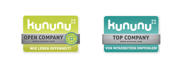 Kununu Open Company und Top Company Siegel