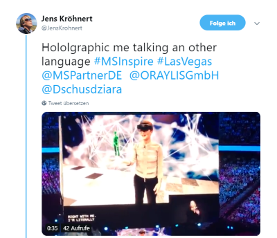 Microsoft Inspire Tweet Holographic