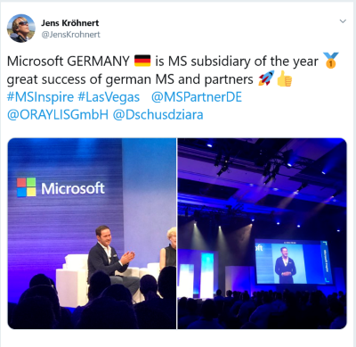 Microsoft Inspire Tweet